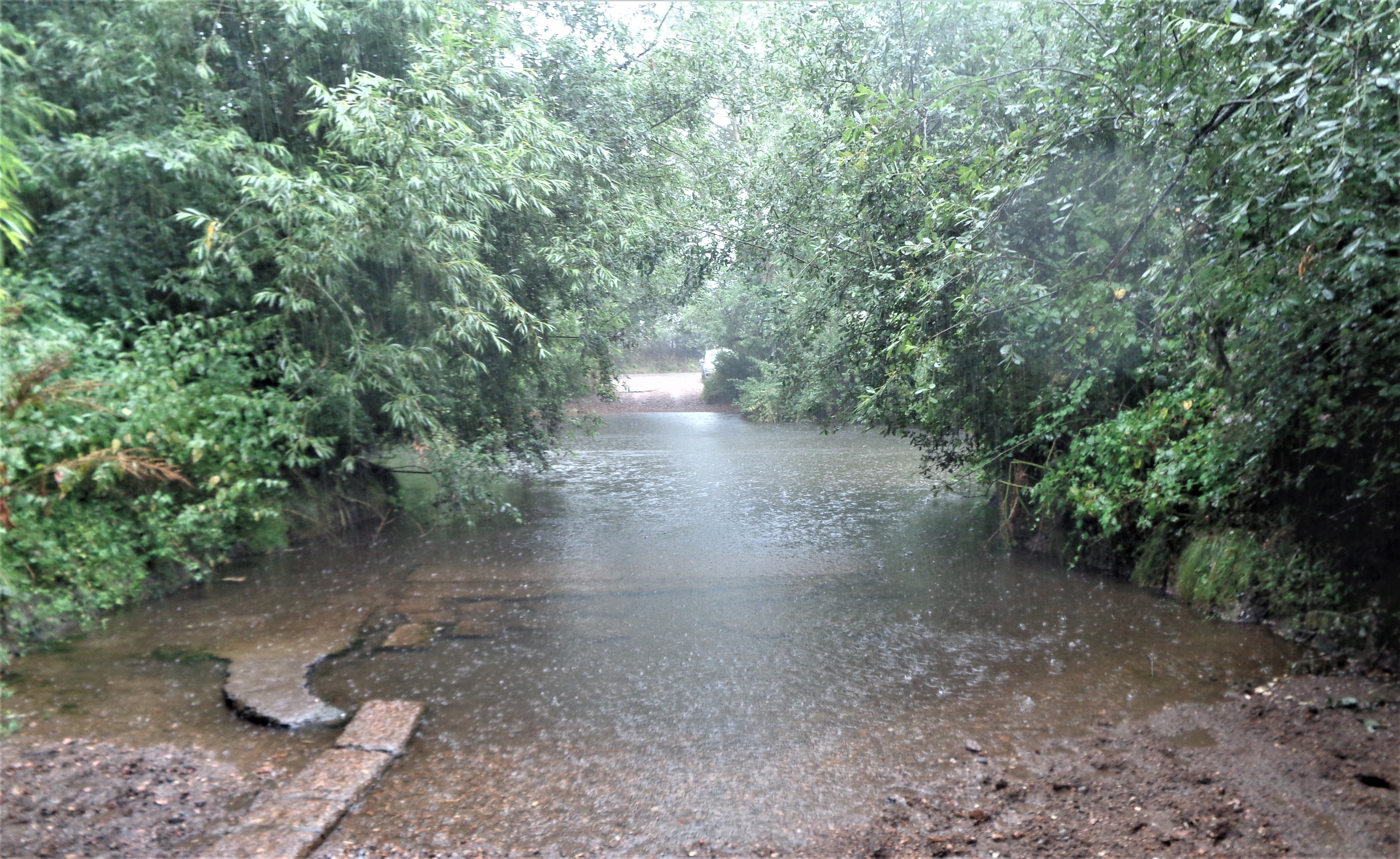 3. Note the force of the water on the surface of the ford!